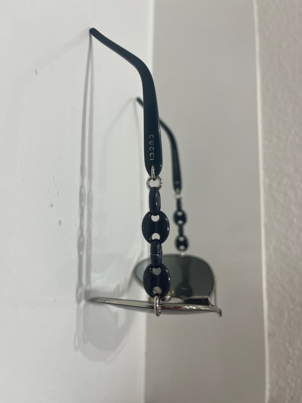 Gucci Black Frame Sunglasses with Silver Accents - Picture 2 of 5